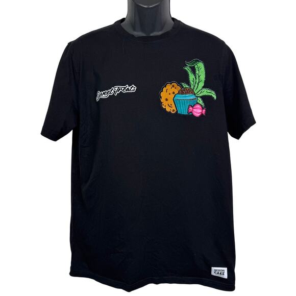 Wedding Cake Sweet Treats Wake Bake & Cake Black Streetwear Tee Size L - Picture 1 of 12